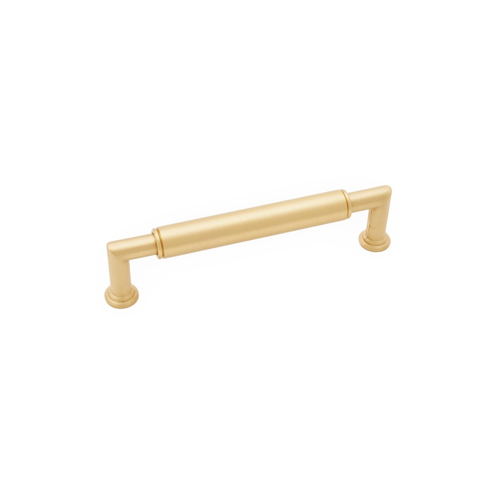 5" Centers Cylinder Middle Pull In Satin Brass