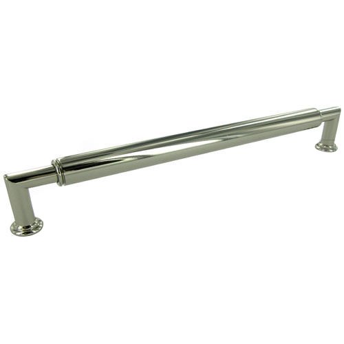 8" Centers Cylinder Middle Handle In Polished Nickel