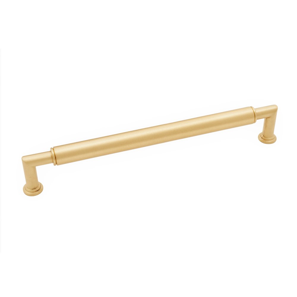 8" Centers Cylinder Middle Pull In Satin Brass