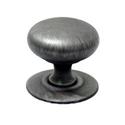1 1/4" Plain Hollow Knob with Backplate in Distressed Nickel