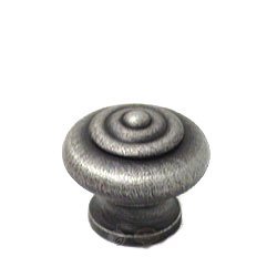 1" Solid Knob with Circle at Top in Distressed Nickel