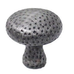 Solid Round Knob with Divet Indents in Distressed Nickel