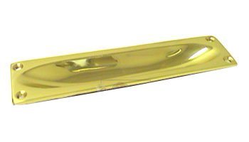 Thin Oval Flush Pull in Polished Brass
