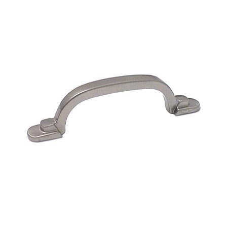 3" Center Two Step Foot Rectangular Pull in Satin Nickel
