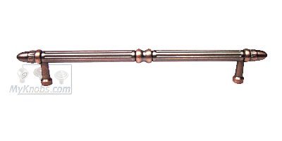 12" (305mm) Centers Lined Rod with Petals at End Appliance/Oversized Pull in Distressed Copper