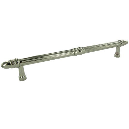 12" Centers Lined Appliance Pull With Petals In Polished Nickel