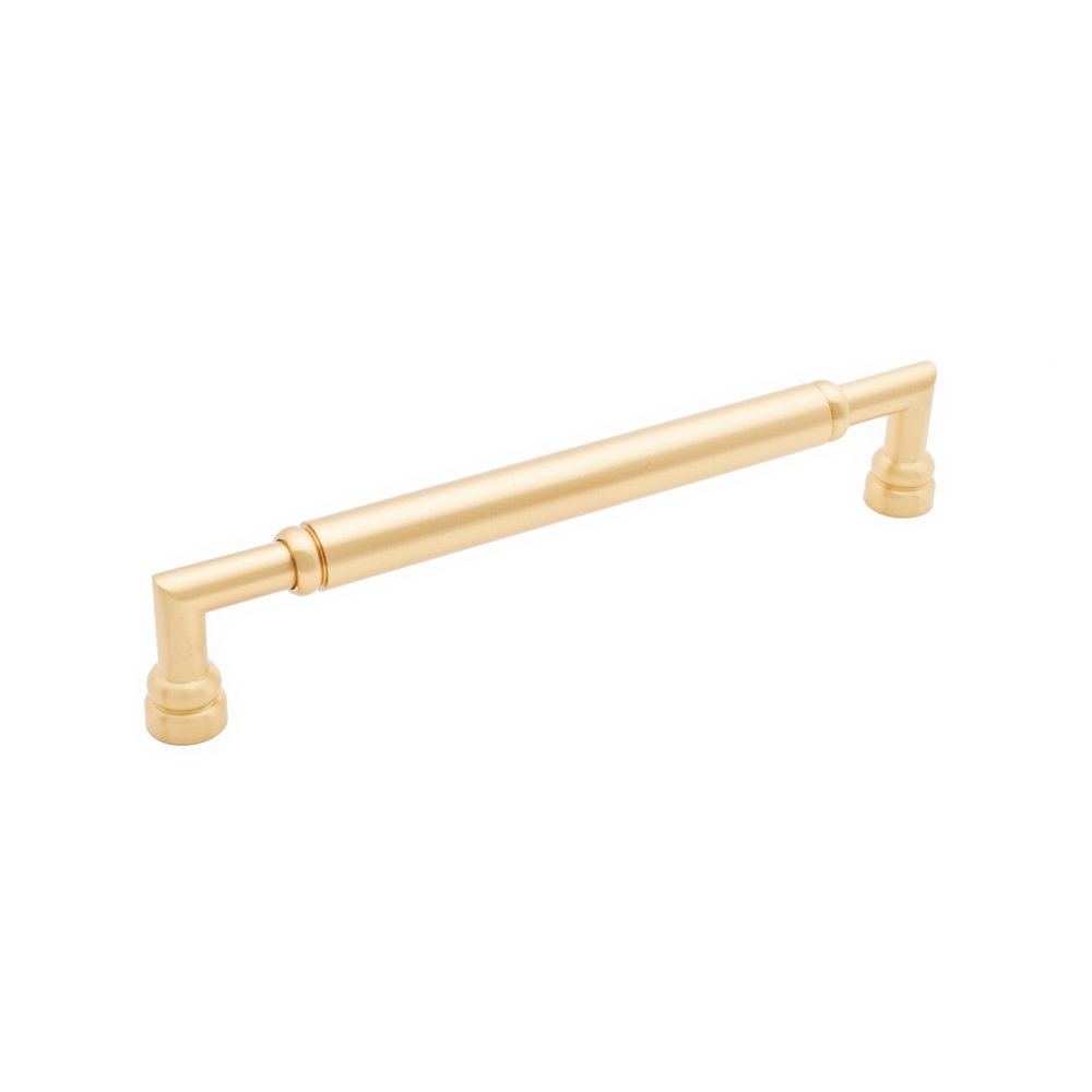 12" Centers Cylinder Middle Appliance Pull In Satin Brass