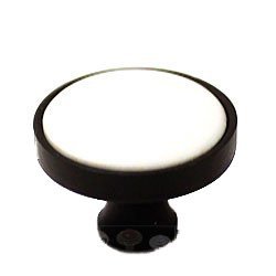 1 1/4" Oil Rubbed Bronze Knob with White Porcelain Insert