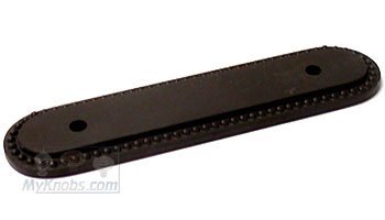 3" Centers Beaded Oblong Backplate in Oil Rubbed Bronze