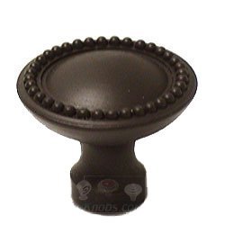 Plain Knob with Beaded Edge in Oil Rubbed Bronze