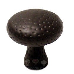 Solid Round Knob with Divet Indents in Oil Rubbed Bronze