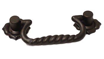 3" Center Rope Bail Pull with Clover Ends in Oil Rubbed Bronze
