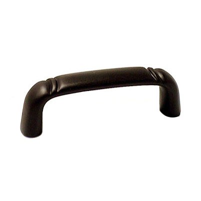 3" Center Smooth Pull with Curved Lines at Ends in Oil Rubbed Bronze
