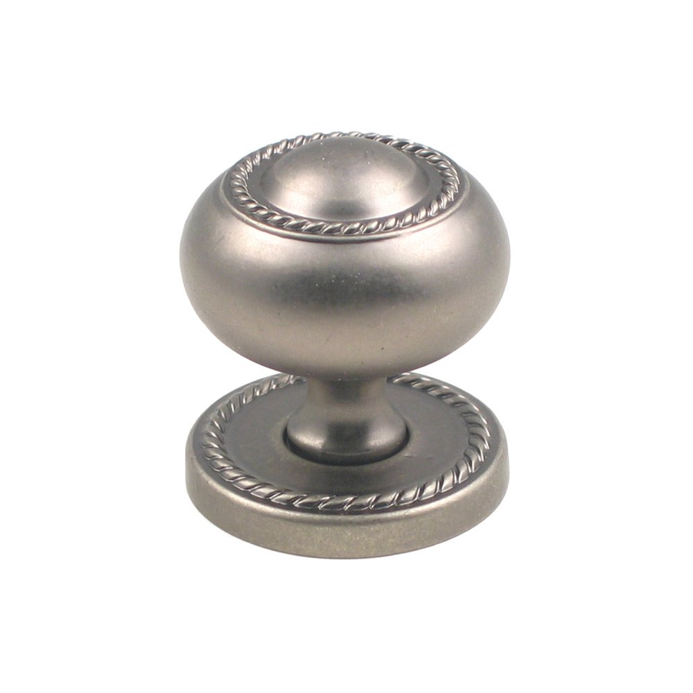 1 1/4" Rope Knob with Backplate in Weathered Pewter