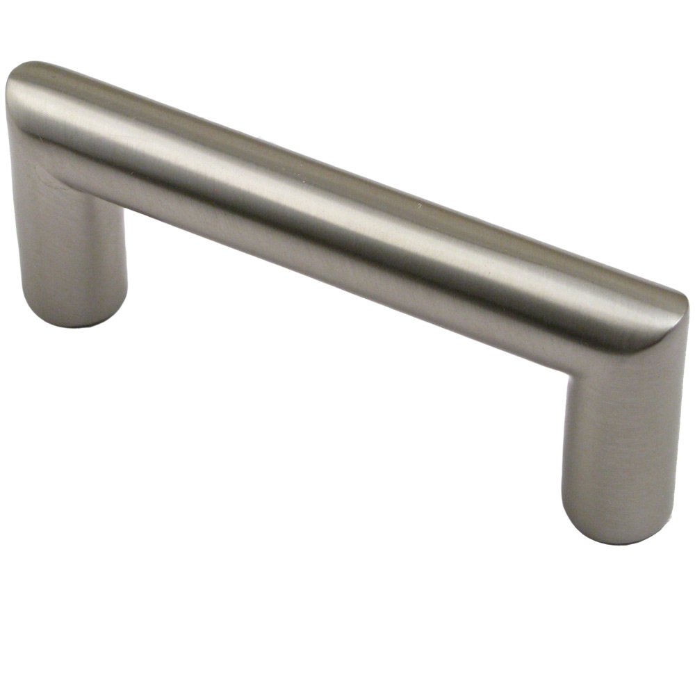 3" Centers Rounded Modern Handle in Satin Nickel