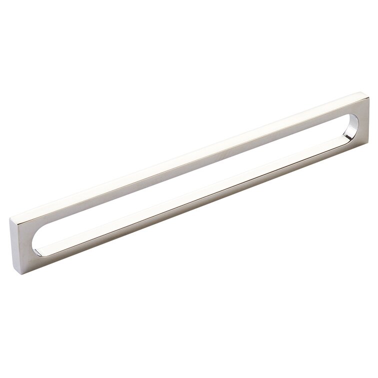 8" Centers Modern Oval Slot Pull in Polished Nickel