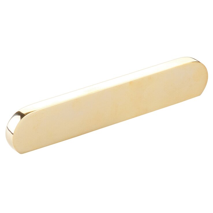 5" Centers Modern Oval Pull in Unlacquered Brass