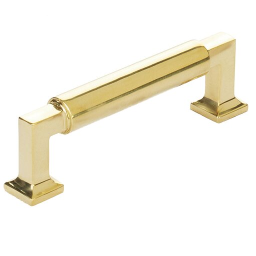 3-1/2" Centers Cabinet Pull in Unlacquered Brass