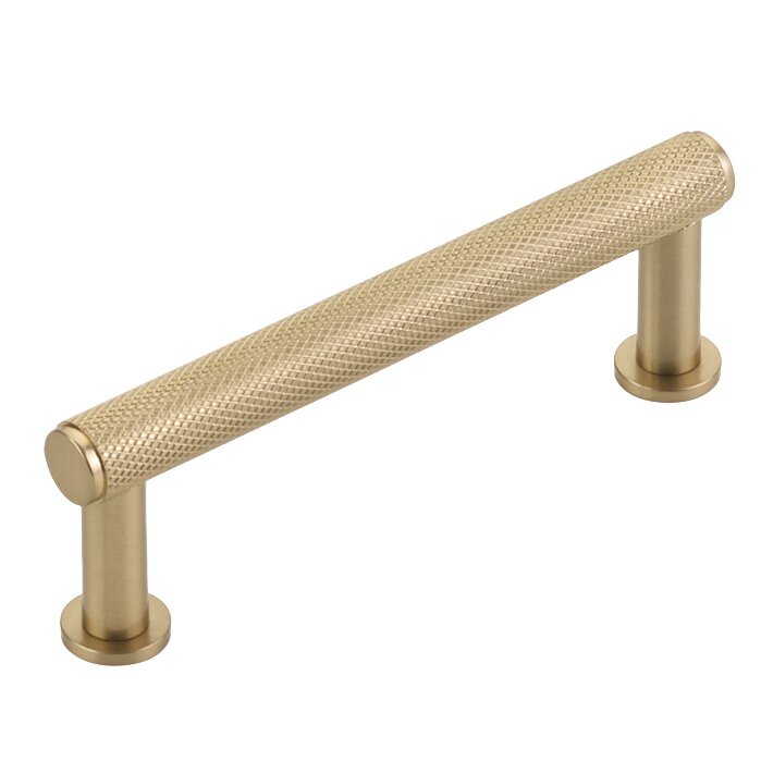 3 1/2" Centers Knurled Pull in Signature Satin Brass