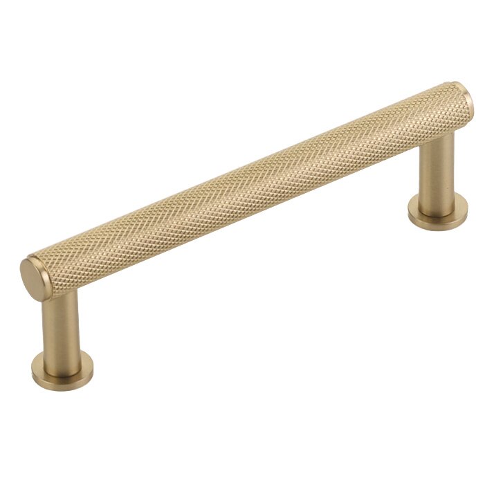 4" Centers Knurled Pull in Signature Satin Brass