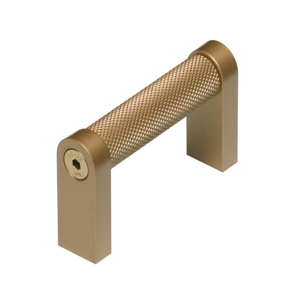 2 1/2" Centers Knurled Pull in Matte Gold