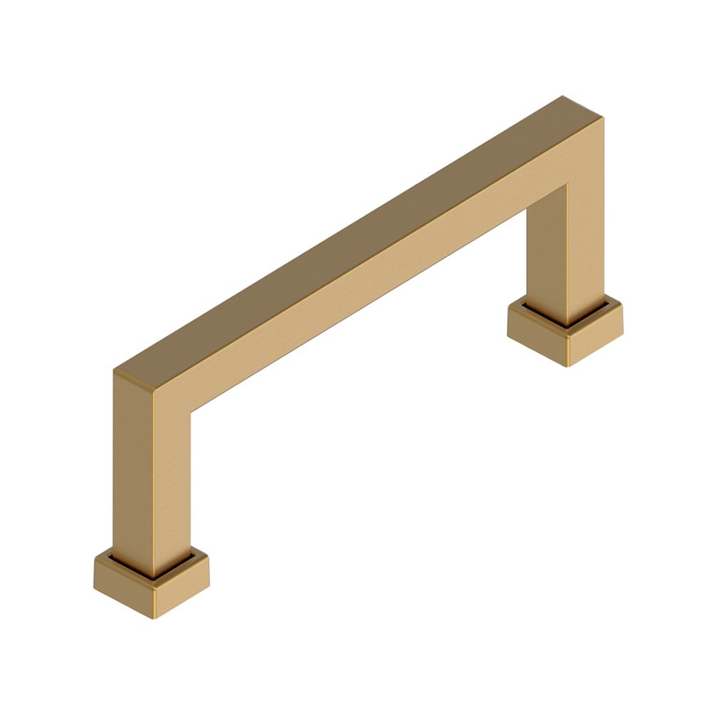 2 1/2" Centers Square Modern D-Handle in Matte Gold