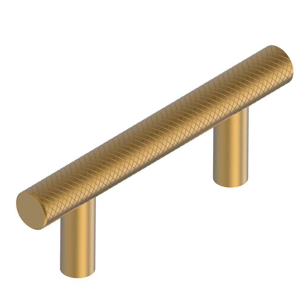 2 1/2" Centers Knurled European Bar Pull in Matte Gold