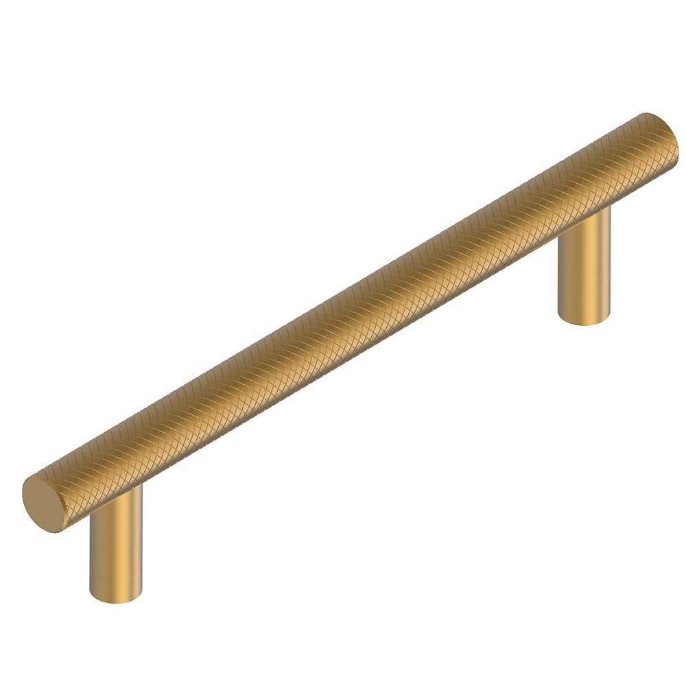 5" Centers Knurled European Bar Pull in Matte Gold