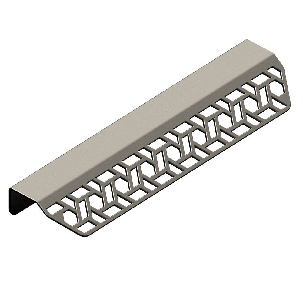 7 3/8" Long Woven Cane Pattern Edge Pull in Satin Nickel