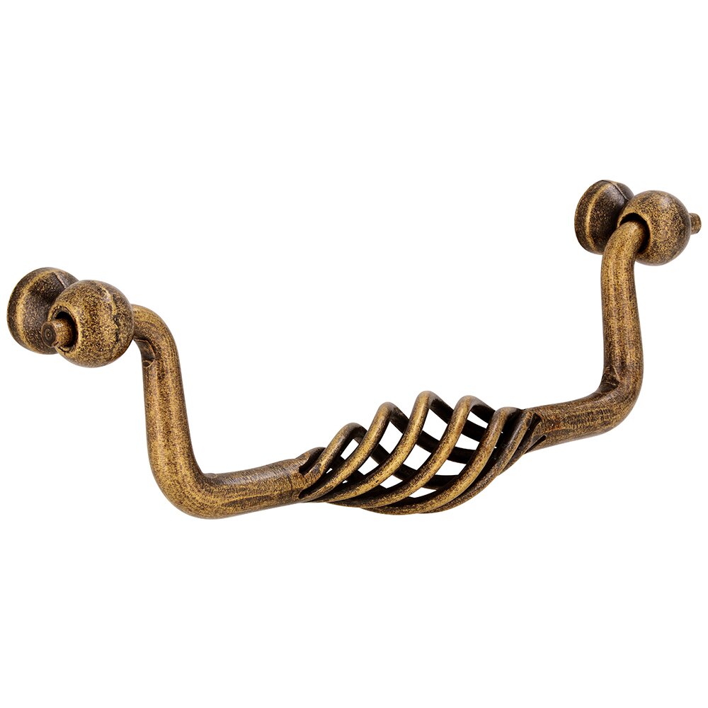 128 mm Centers Birdcage Drop Pull in Antique Brass