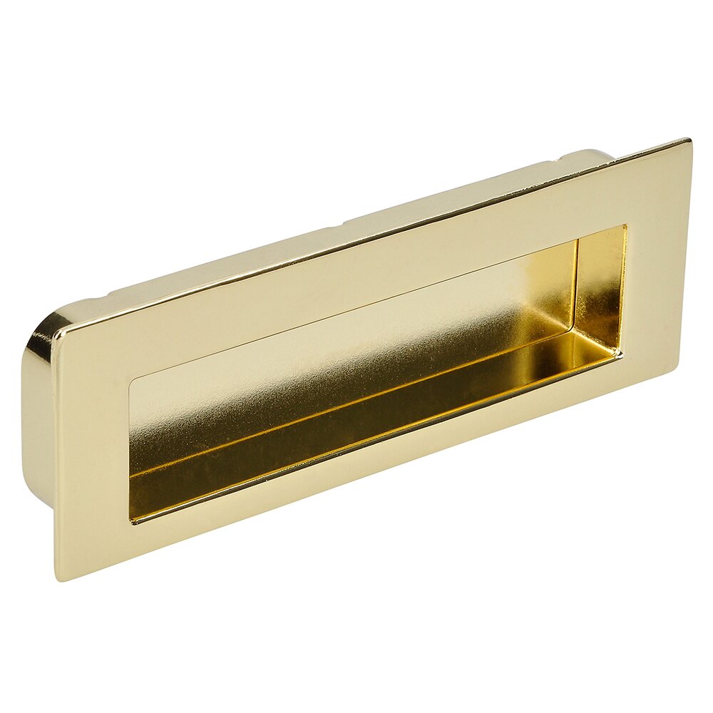 96mm Centers Recessed Pull in Bright/Matte Brass