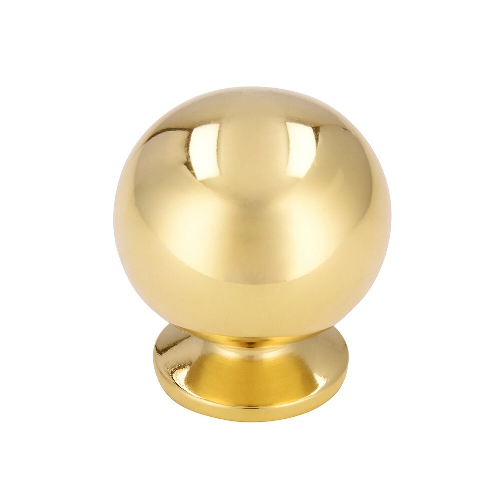 1" Knob in Polished Brass
