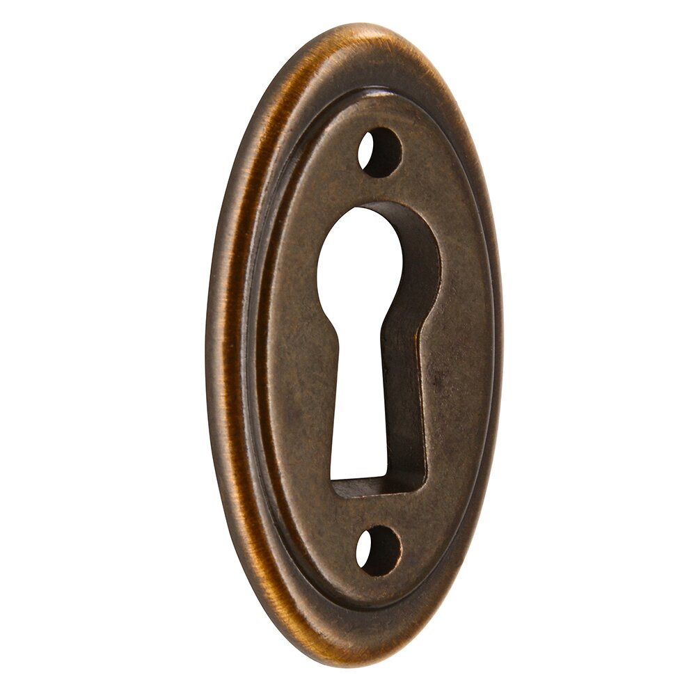 22 mm Centers Key Hole Cover in Antique Brass