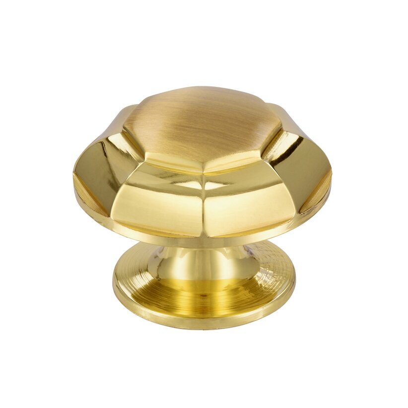33 mm Long Knob in Polished Brass