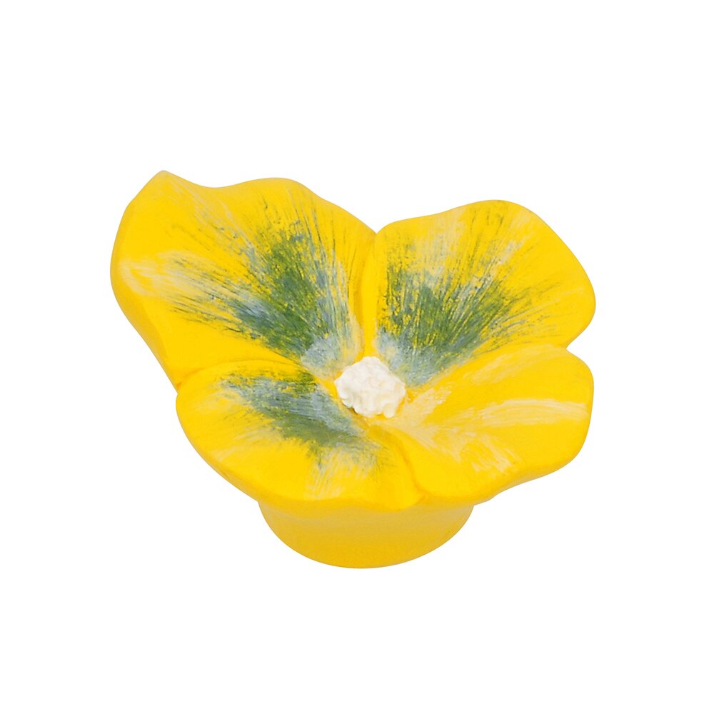 49 mm Long Flower Knob in Flower Yellow