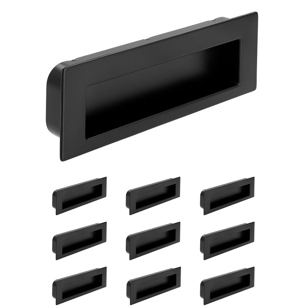 (10pc) 96mm Centers Recessed Pull in Matte Black