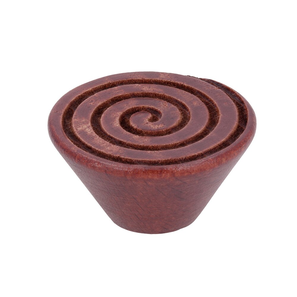 1 3/16" Spiral Knob in Beech Lacquered Dark Red