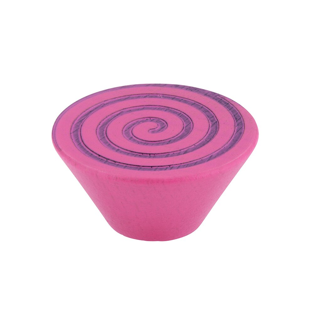 1 3/16" Spiral Knob in Beech Lacquered Pink