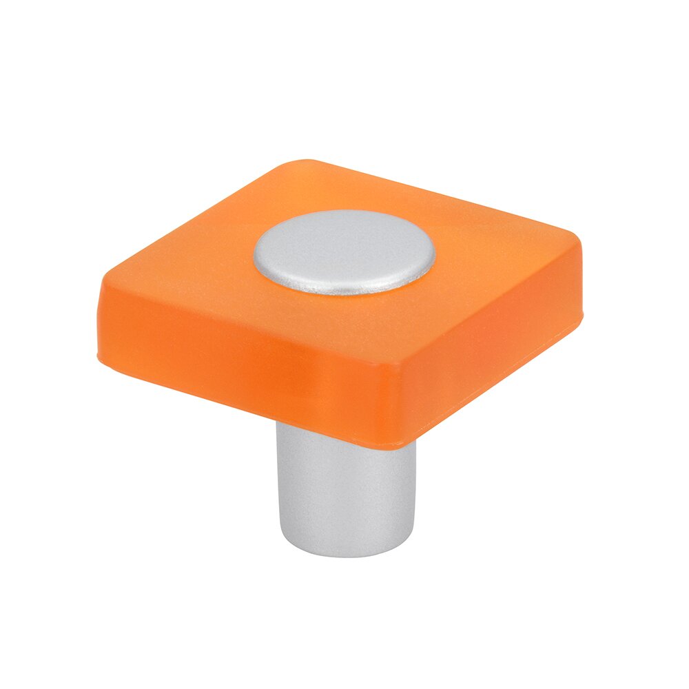 30 mm Long Square Knob in Orange/Aluminum