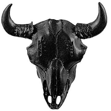 Buffalo Skull Knob in Black