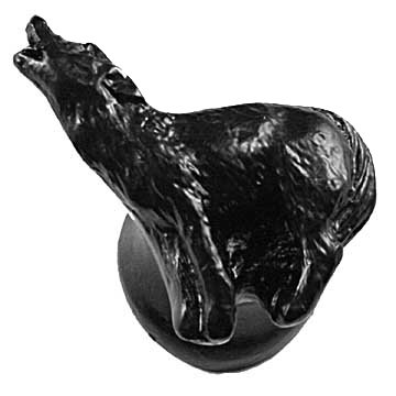 Howling Wolf Knob Right in Black