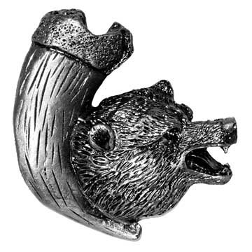 Bear with Claw Knob Right in Pewter
