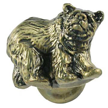 Grizzly Knob Left in Antique Brass
