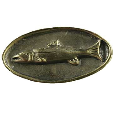Fish Mount Knob in Antique Brass