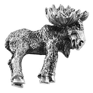 Realistic Moose Knob Left in Pewter