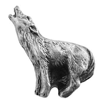Howling Wolf Knob Right in Pewter