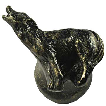 Howling Wolf Knob Right in Bronzed Black