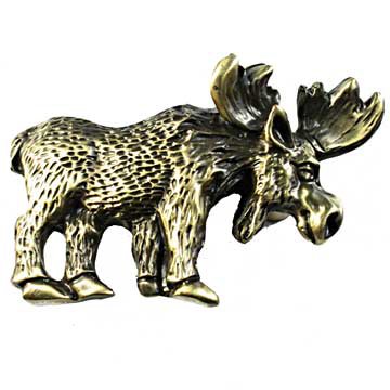 Moose Pull in Antique Brass
