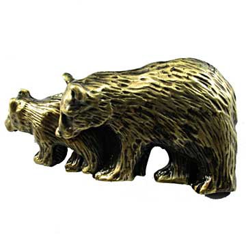 Bear Pull in Antique Brass
