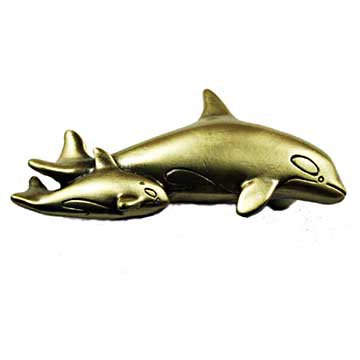 Orca Pull in Antique Brass